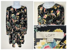 LOFT NWT Floral Print Paisley Midi A Line Dress Size 0 Office Cocktail Hippie
