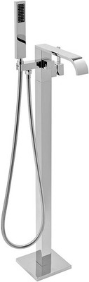 AKDY Freestanding Floor Mount 1 Handle Tub Filler with Hand Shower Chrome TF0016