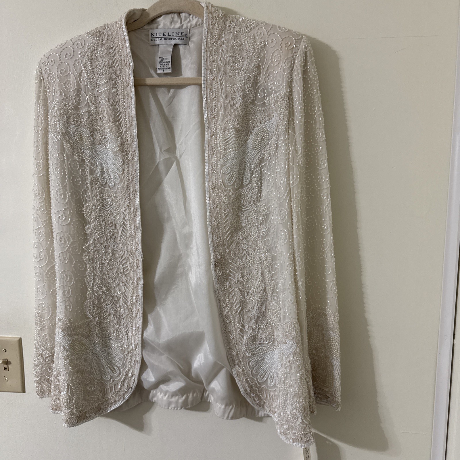 Nightline Della Roufogali Silk Long Sleeve Suit Jacket Women's Size Small NWT