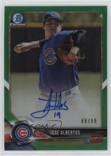 2018 Bowman Chrome Prospect Green Refractor 68/99 Jose Albertos Auto 0tk7