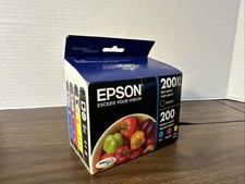 Epson 200XL Black & 200 Color Ink Cartridges Yellow, Magenta, Cyan (Exp 5/2022