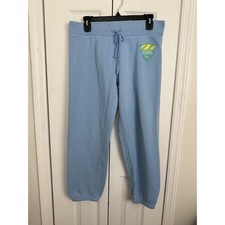 Victoria's Secret PINK Blue Sweatpants Joggers Y2K Logo Crest Women's S