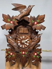 Cuckoo Clock Wooden Romance Edelweiss 4287 Swiss Made By Reuge Works No Pendulum