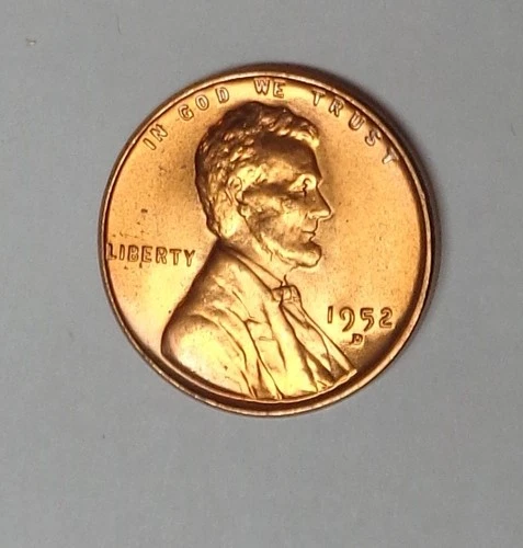 1952-D Lincoln Wheat Penny Cent Red BU Lustrous From Original Bank Roll