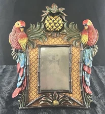 Photo Frame 4x6 Tropical Island Parrot Pineapple Resin Bamboo Tiki Bar Decor