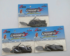 (3) Z-Man Cross Eye 3/8 oz Chatterbait Fishing Lures Lot of 3 - Green Pumpkin