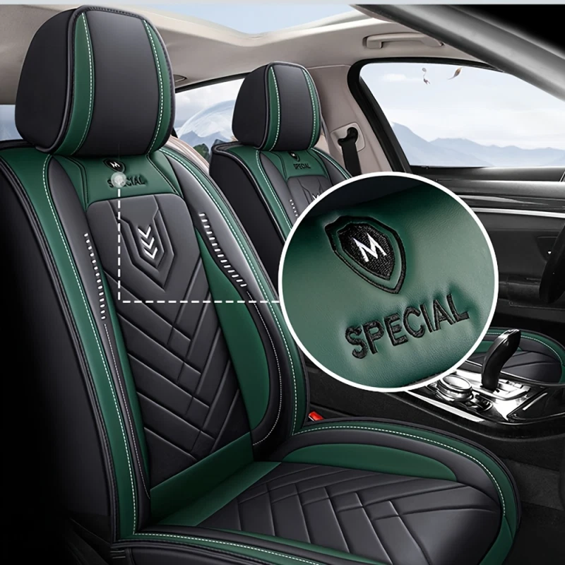 Juego completo de funda de asiento de cuero PU de 5 asientos para Toyota Camry 4Runner 86 Prius Yaris R Foto 4 de 4