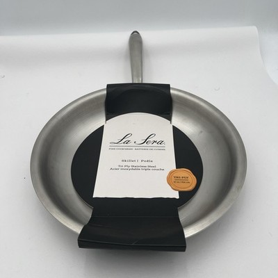LA SERA Tri-Ply Stainless Steel 10-inch Skillet Induction Ready Fine Cookware
