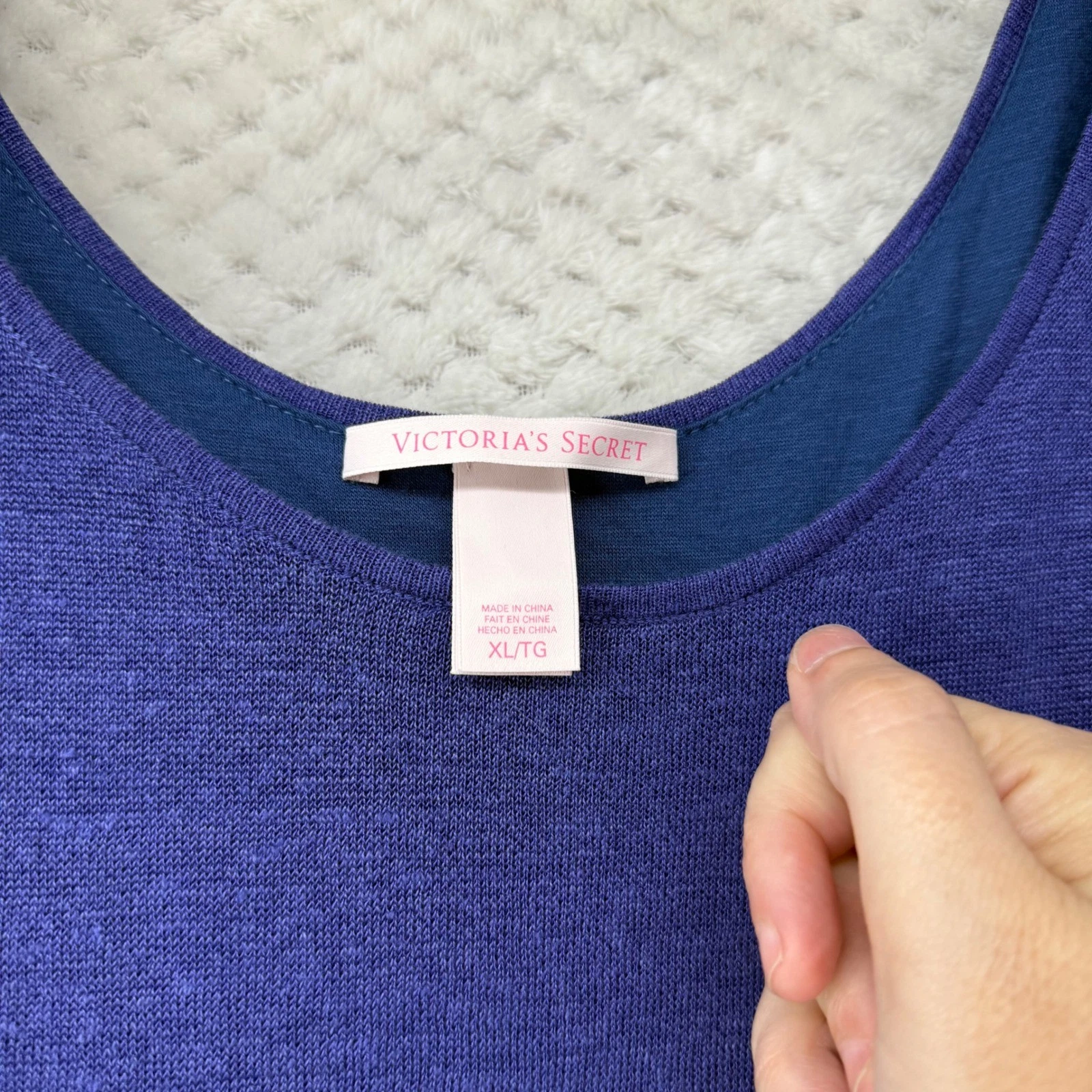 UNDERCOVER Maxi abito Victoria's Secret maglia senza maniche casual blu misto lino spiaggia XL