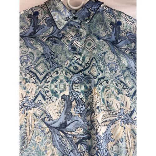 Chico's Paisley Print Button Down Langarm Seidenmischung Shirt Oberteil Damen - Bild 5 von 10