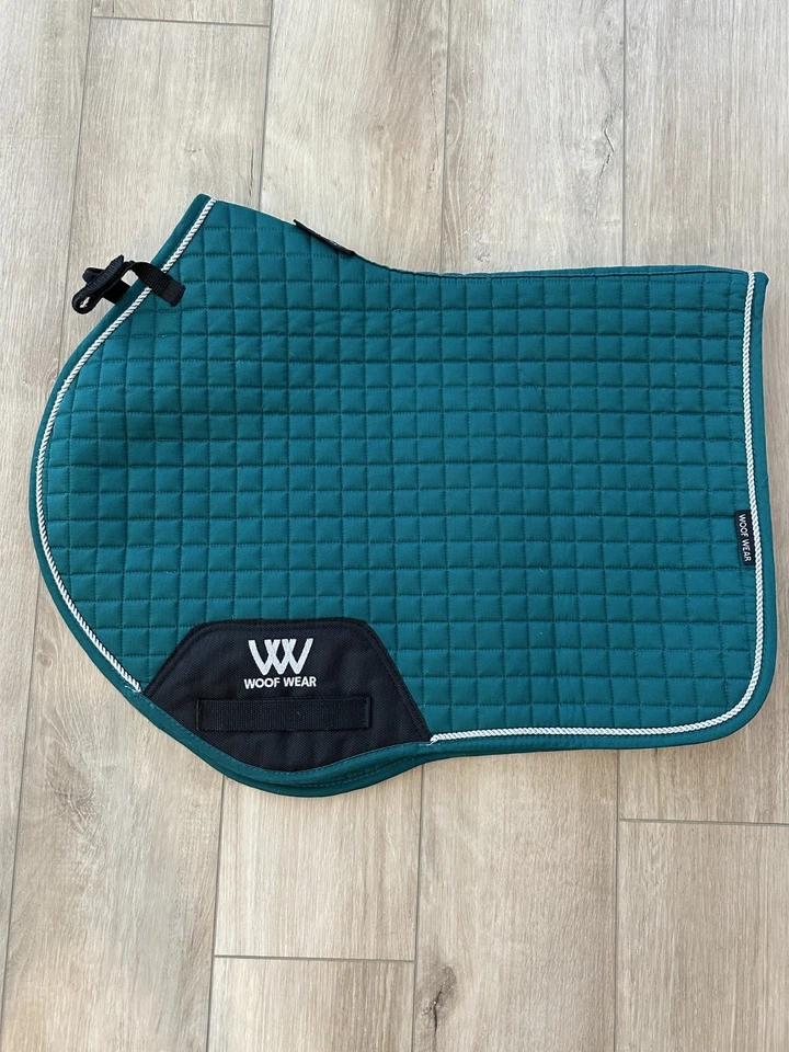 Woof Wear Matching Eventing Set - Boots, Saddle Pads, Ear Bonnet, Shirt - Green - Image 4 of 4