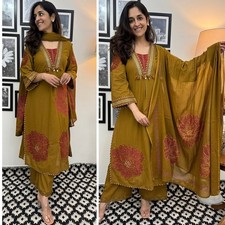 Pakistani Designer Kurti Pant Dupatta Set Indian Bollywood Ethnic Salwar Kameez