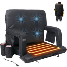Heated Massage Stadium Seats for Bleachers w/Back Support  Wide Cushion