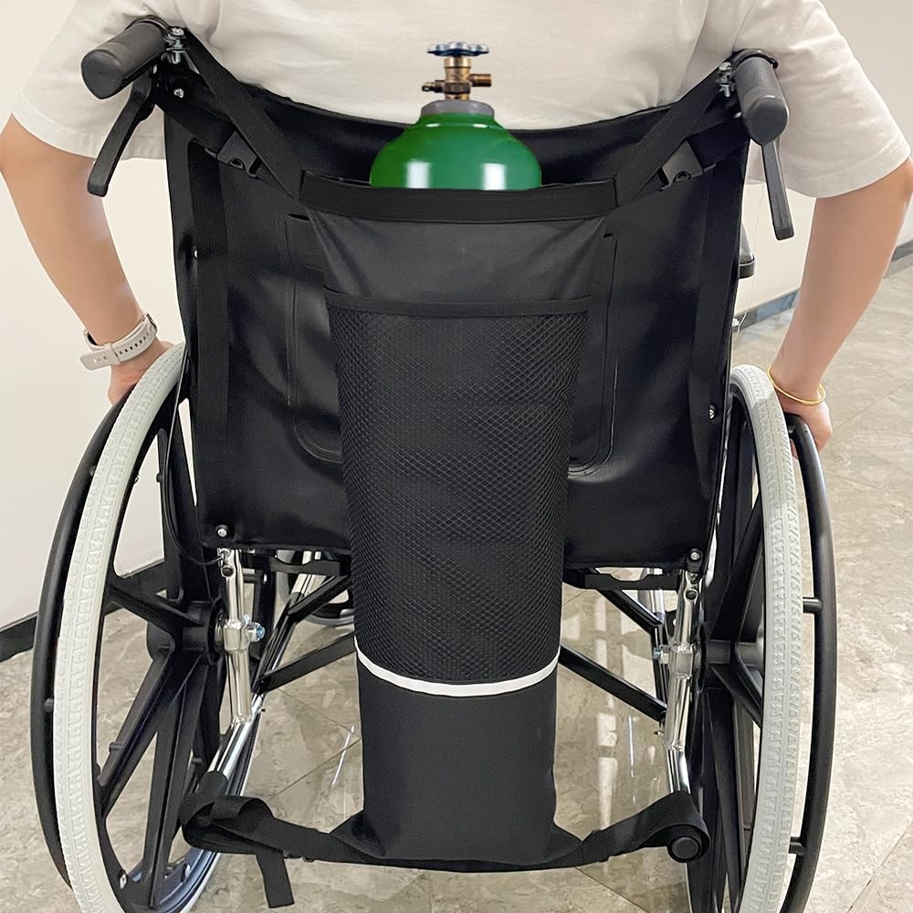Portable Oxygen Cylinder Bag for Wheelchair & Mobility Scooter - O2 Tank Carrier Pouch