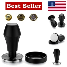 Compact Barista Coffee Tamper with Leveling Guide - Ensures Perfect Pressure