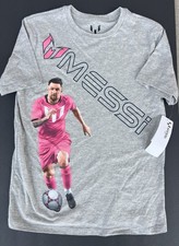 NWT Messi Soccer Tshirt Children s Large Unisex Gray