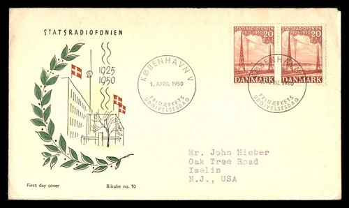Mayfairstamps Denmark FDC 1950 Towers Statradiofonien First Day Cover aax_55477