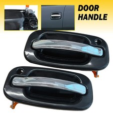 2pcs Front Lr Exterior Door Handle For Chevy Silverado 1999-2006 With Keyhole