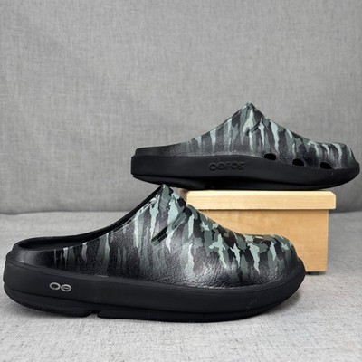 OOFOS OOCloog Recovery Clogs Mule Black Green Luxe Camo  display picture 1