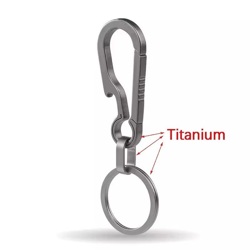 Titanium Carabiner Keychain + Bottle Opener EDC Camping Hiking Fishing Travel