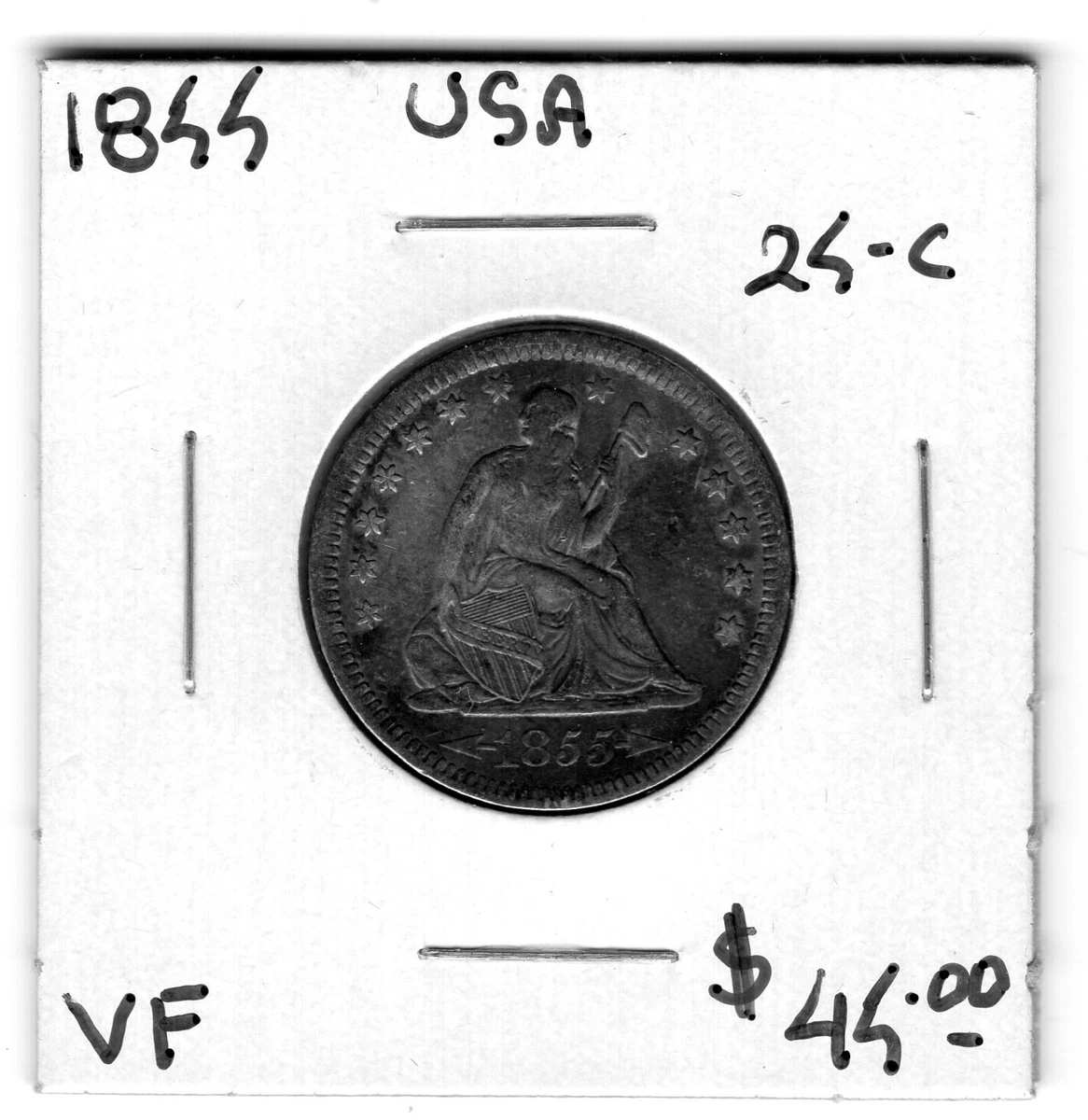 1855 Year Seated Liberty US Quarters (1838-1891) for sale | eBay