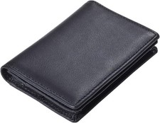 RFID Genuine Leather Bifold ID/Business Credit Card Case Holder for Men Slim Fro