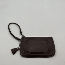 American Eagle Brown Genuine Leather Wristlet Small Coin & Card Wallet