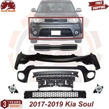 Front Bumper Cover & Grille Asembly With FogLight LH&RH  For 2017-2019 Kia Soul