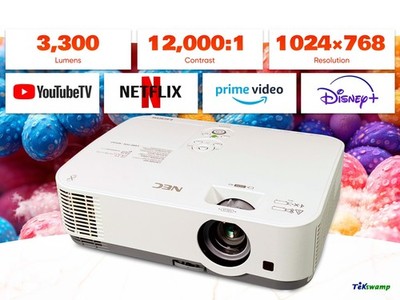 3LCD Projector for Family Movie Evenings at Home 3300 Lumens 20W Speakers w/Kit 