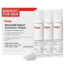 Keeps Extra Strength Minoxidil for Men Topical Aerosol Foam 5 Hair Growth Tr...