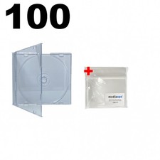100 SLIM SUPER Clear CD Jewel Cases 100 OPP Bags
