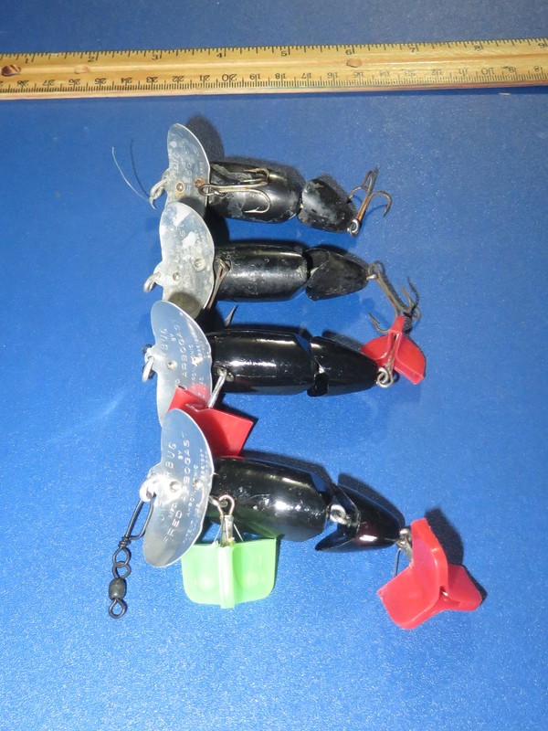 Lot of 4 Arbogast Jointed Jitterbug TOPWATER Lures BLACK - Image 5
