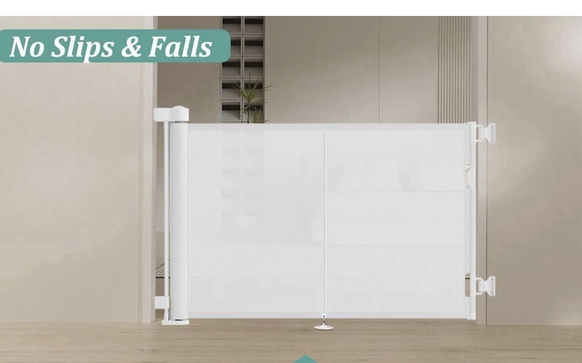 Miumoon 50 Inch Retractable Baby Gate 42 Inch Tall Dog Gate Stairs #R015