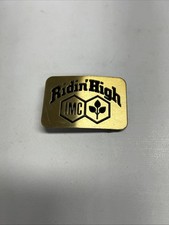 IMC Farm Seed Logo Ridin High Brass Belt Buckle Great American Buckle Eagle fish