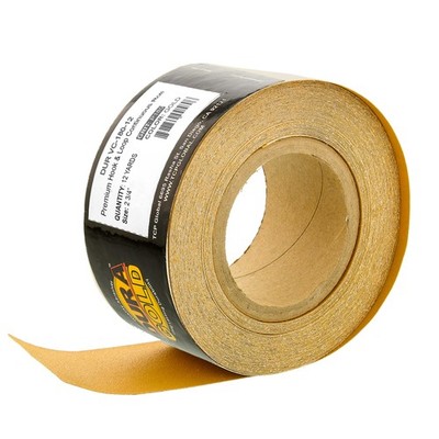 Dura-Gold 180 Grit Gold Longboard Sandpaper Roll 2-3/4'' Wide, 12yds, Hook & Loop