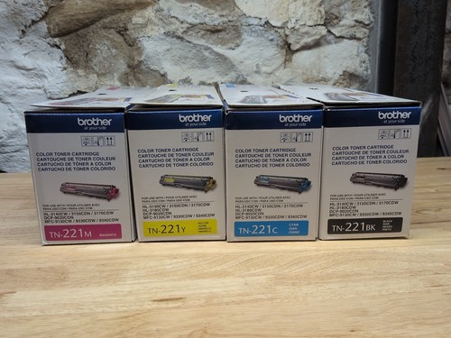 Genuine Brother TN-221 CMYK Toner Set TN221BK, TN221C, TN221M, TN221Y - Afbeelding 3 van 9