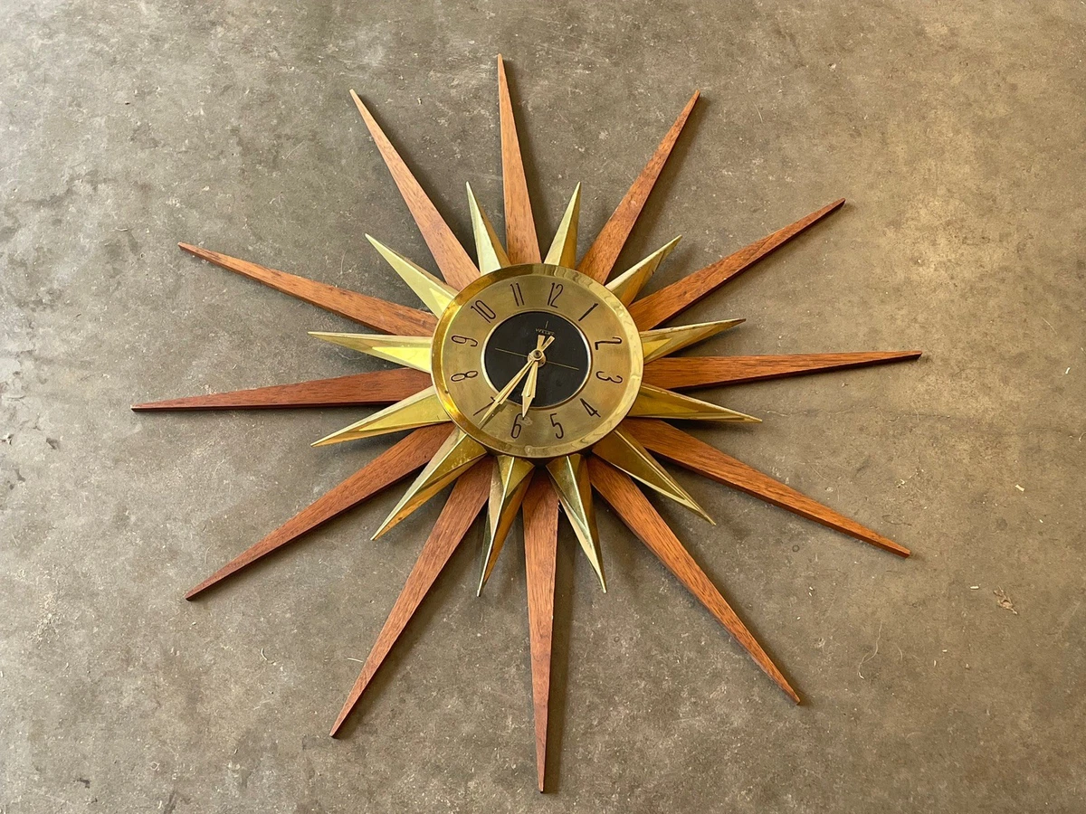 Starburst Sunburst Wall Clock In Collectible Wall Clocks 1930-1969