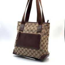 Gucci Handbag GG Canvas Brown Authentic