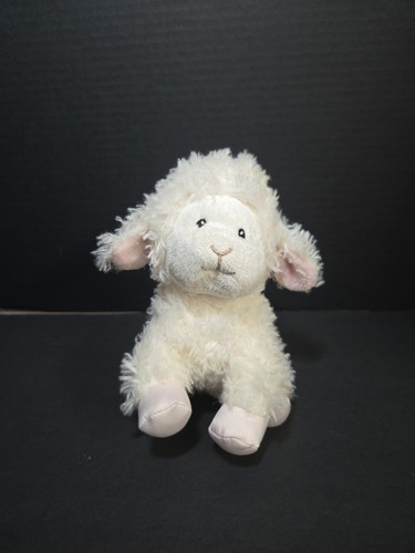 Aurora Baby White Sheep Stuffed Animal Toy 7"