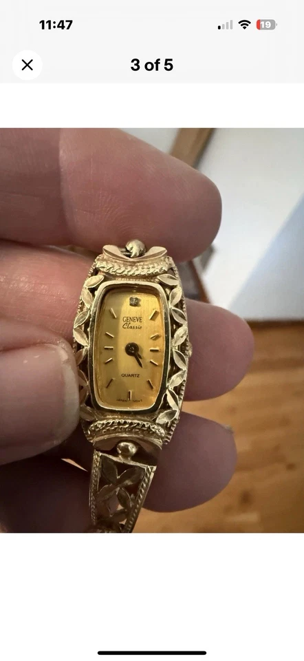 Reloj de oro. Funciona muy bien. Batería nueva. Hermoso. 10 kt Foto 3 de 4