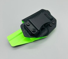1911 3 Emp - Black Carbon Fiber Green Kydex Iwb Holster Usa Veteran Made