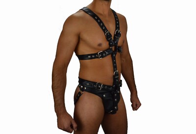 awanstar 6738 men full body leather harness harness leather harness en cuir