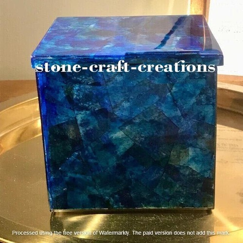 Lapis Lazuli Cotton Box Cover, Bedroom Decor, Personalized Christmas Gifts 6x6 - Picture 3 of 3