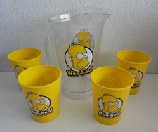 The Simpsons Homer Simpson Beer Pitcher w/ 4 Matching Cups 2012 Fox "D'Oh!"