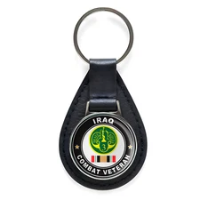 3rd Armored Cavalry Regiment Iraq Combat Veteran Black Leather Keychain