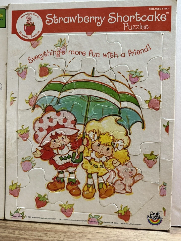 Strawberry Shortcake Puzzle 1981 Everything's More Fun & 1970s Gifts From Santa - Image 2 of 4