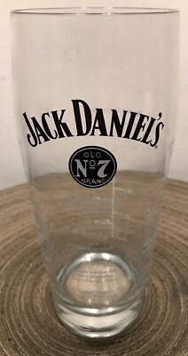 Jack Daniels Tall Glass w/ Mix Instructions Imprinted on glass / Great Graphics
