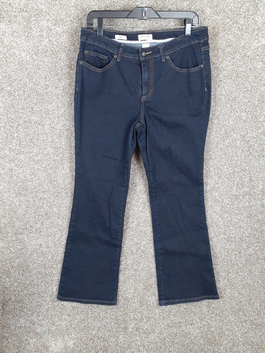 Johns Bay Bootcut Jeans Womens 12P Petite Dark Blue Denim Mid Rise  Stretch