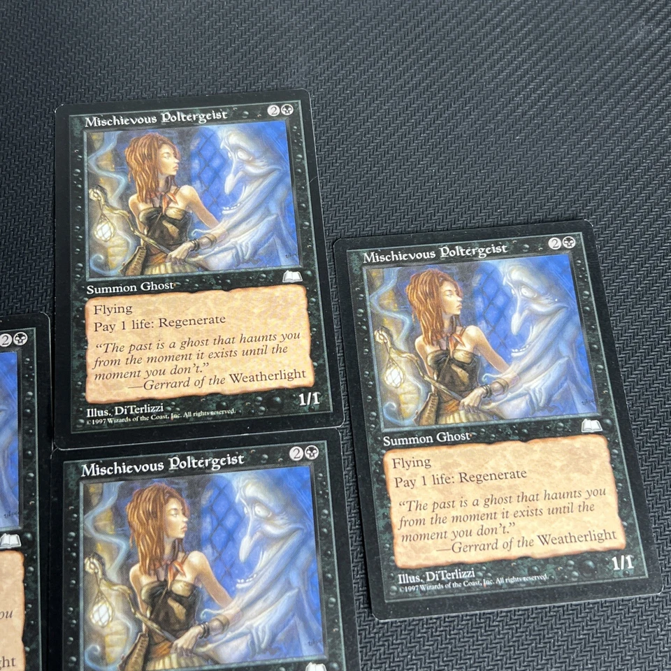 Mischievous Poltergeist Weatherlight MTG Magic the Gathering Black Playset 4 - Image 3 of 4