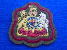 BRITISH REGIMENTAL SERGEANT MAJOR, R.A.M.C. EMBROIDERED RANK BADGE